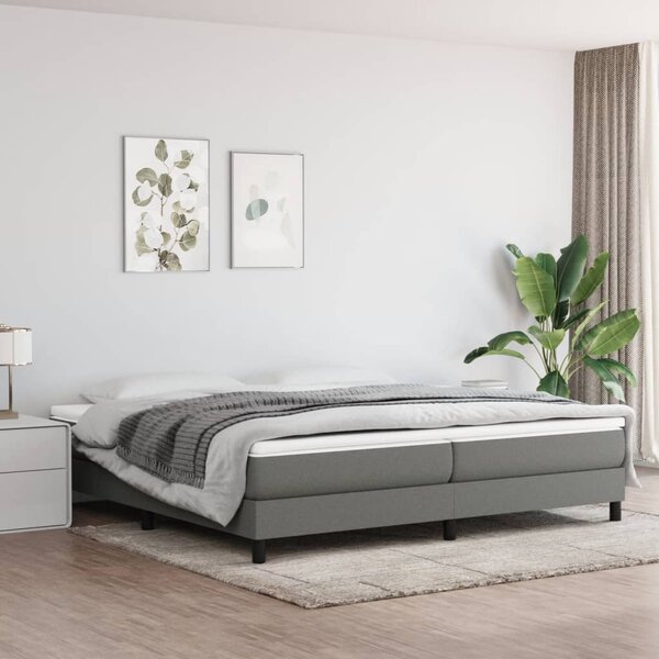 VidaXL Κρεβάτι Boxspring με Στρώμα Σκούρο Γκρι 200x200 εκ. Υφασμάτινο