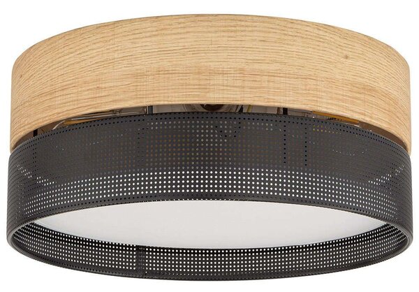 Φωτιστικό Οροφής - Πλαφονιέρα 4800 Φ50x17cm 4xE27 15W Natural-Black TK Lighting