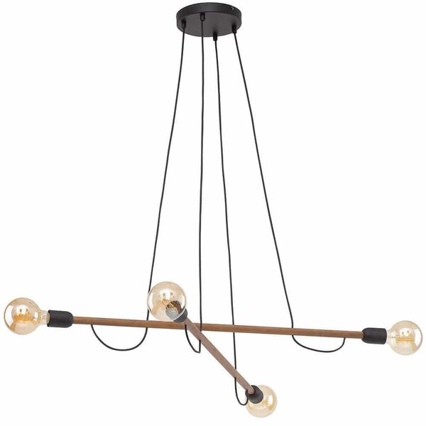 Φωτιστικό Οροφής - Ράγα Helix 4949 93x93x160cm 4xE27 15W Walnut-Black TK Lighting