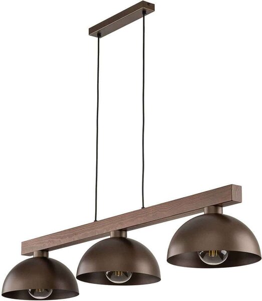 Φωτιστικό Οροφής - Ράγα Oslo 6299 118x27x115cm 3xΕ27 15W Brown-Walnut TK Lighting