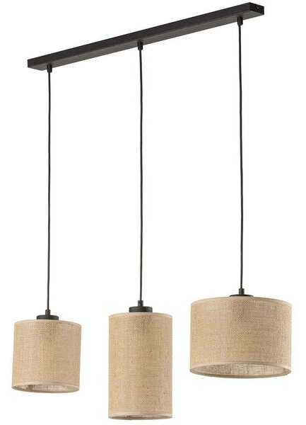 Φωτιστικό Οροφής - Ράγα Juta 4954 80x22x120cm 3xΕ27 15W Natural-Black TK Lighting