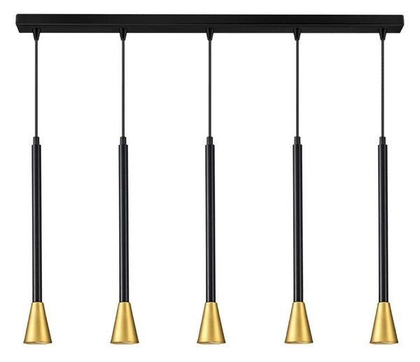 Φωτιστικό Οροφής - Ράγα 01164-12BR GU10 100cm Black-Gold Luma