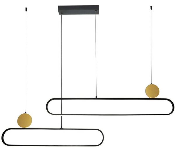 Φωτιστικό Οροφής - Ράγα Naomi 4301800 121x100cm Led 48W 2626lm 3000K Black-Gold Viokef