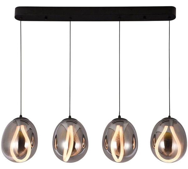 Φωτιστικό Οροφής - Ράγα Melanie 4312000 84,5x142cm Led 1526lm 23W 3000K Smoke-Black Viokef