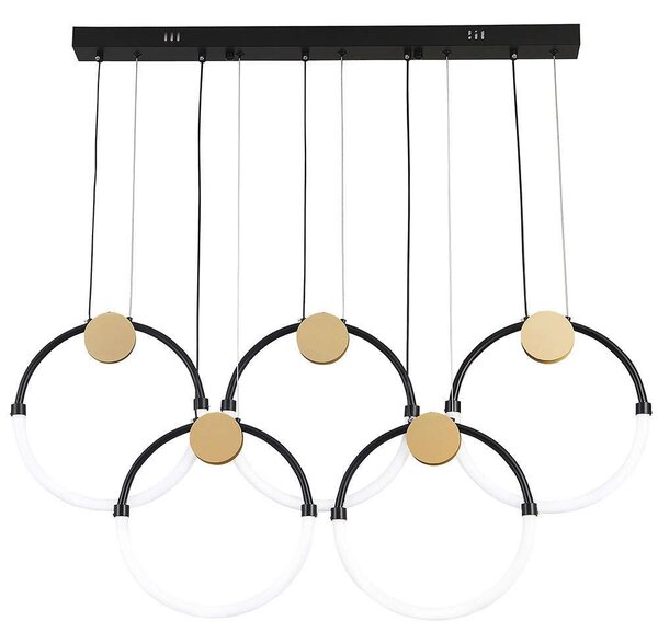 Φωτιστικό Οροφής - Ράγα Briana 4315000 95x154,5cm Led 2903lm 45W 3000K Black-Gold Viokef