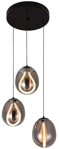 Φωτιστικό Οροφής Melanie 4311900 40,5x142cm Led 1500lm 23W 3000K Black-Smoke Viokef