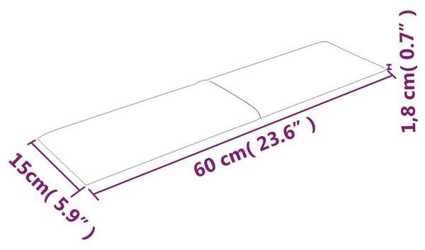 Πάνελ Τοίχου 12 τεμ. Μπορντό 60x15 εκ. 1,08 μ² Βελούδινα - Κόκκινο