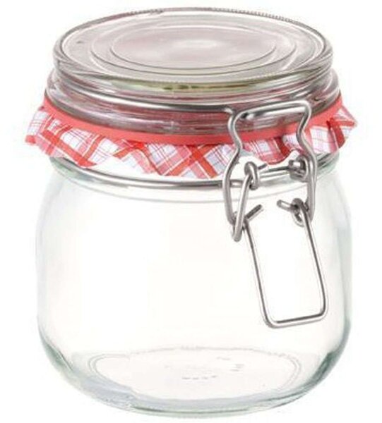 Βάζο Αποθήκευσης Della Casa 895143 Φ10x11cm 600ml Clear-Red Tescoma