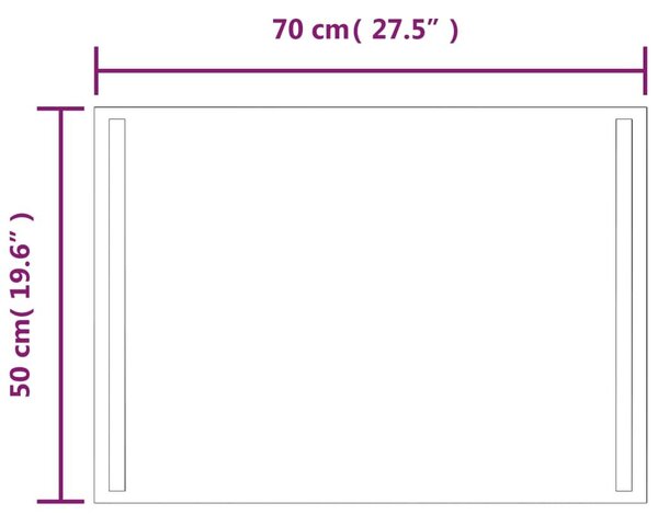 Καθρέφτης Μπάνιου με LED 70x50 εκ. - Διαφανές