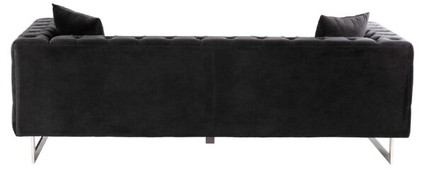 ΚΑΝΑΠΕΣ τ.CHESTERFIELD MOBAR HM3263.04 ΜΑΥΡΟ ΒΕΛΟΥΔΟ-ΜΕΤΑΛΛΙΚΑ ΠΟΔΙΑ 212x87x68Υεκ