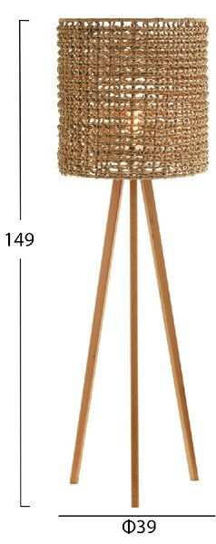 ΕΠΙΔΑΠΕΔΙΟ ΦΩΤΙΣΤΙΚΟ HM4352 RUBBERWOOD-RATTAN-SEAGRASS ΣΕ ΦΥΣΙΚΟ Φ36x149,5Υεκ