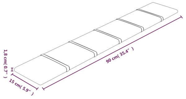 Πάνελ Τοίχου 12 τεμ. Ανοιχτό Γκρι 90 x 15 εκ. 1,62 μ² Βελούδινα - Γκρι