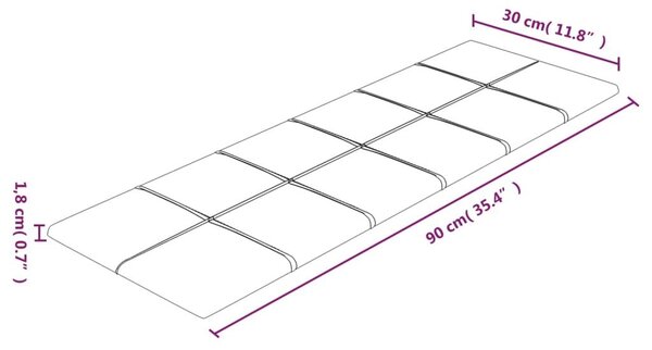 Πάνελ Τοίχου 12 τεμ. Κόκκινο κρασί 90 x 30 εκ. 3,24 μ Υφασμα - Κόκκινο