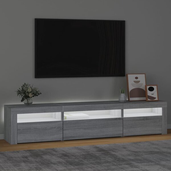 Έπιπλο Τηλεόρασης με LED Γκρι Sonoma 195x35x40 εκ. - Γκρι