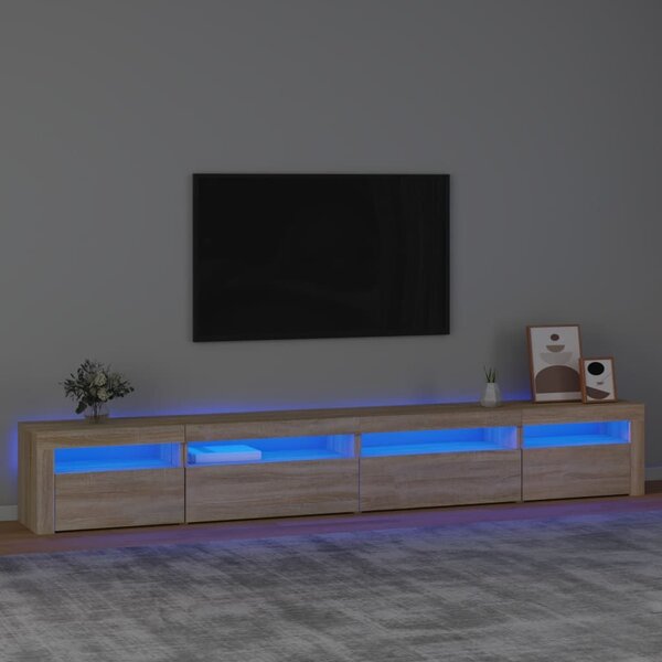 Έπιπλο Τηλεόρασης με LED Sonoma Δρυς 270x35x40 εκ. - Καφέ