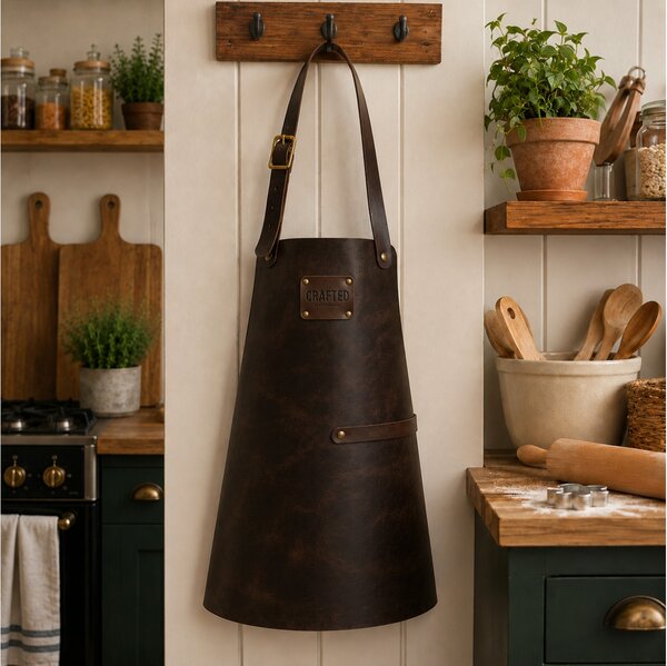 Δερμάτινη Παιδική Ποδιά Λαιμού Doxx Amsterdam Smooth Leather Kids Apron με ρυθμιζόμενα λουράκια - Chestnut