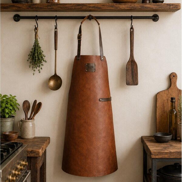 Δερμάτινη Ποδιά Λαιμού Doxx Amsterdam Smooth Leather Apron με ρυθμιζόμενα λουράκια και διαστάσεις 80x58cm - Camel