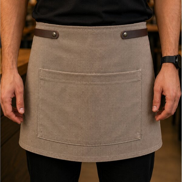 Ποδιά Μέσης από Καμβά Doxx Amsterdam Washed Canvas Waist Apron με ρυθμιζόμενα λουράκια και διαστάσεις 35x67cm - Brown