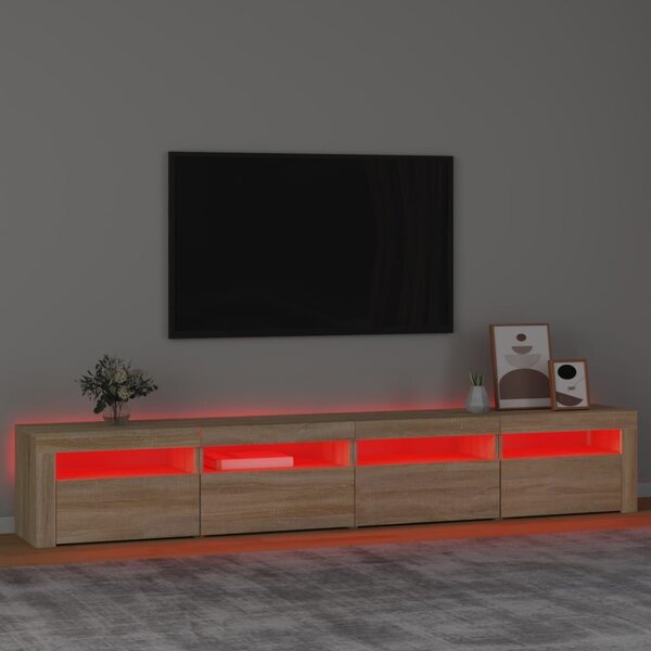 Έπιπλο Τηλεόρασης με LED Sonoma Δρυς 240 x 35 x 40 εκ. - Καφέ