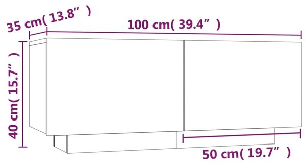 Κομοδίνο Καπνιστή Δρυς 100 x 35 x 40 εκ. από Επεξεργασμένο Ξύλο - Καφέ