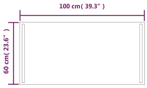 Καθρέφτης Μπάνιου με LED 60x100 εκ. - Διαφανές