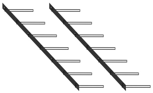 VidaXL Βάσεις Κρασιών Τοίχου 2 τεμ. για 14 Φιάλες Μαύρες Μεταλλικές