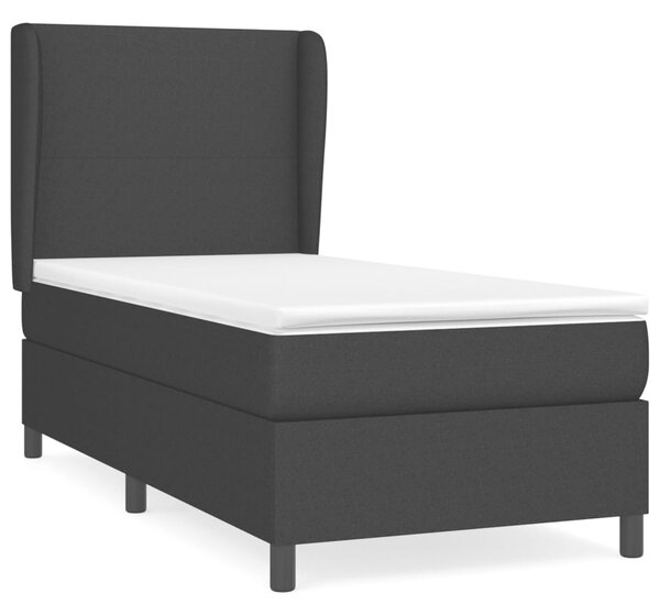 VidaXL Κρεβάτι Boxspring με Στρώμα Μαύρο 90x190 εκ.Υφασμάτινο