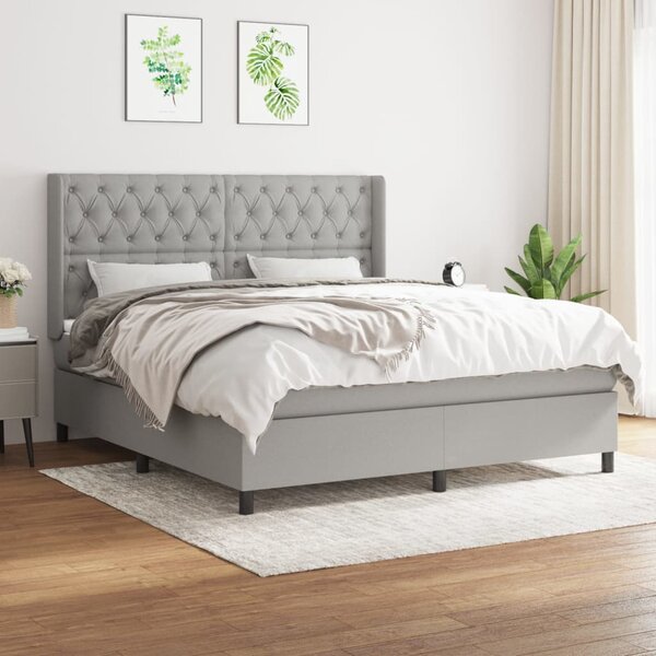 VidaXL Κρεβάτι Boxspring με Στρώμα Αν. Πράσινο 160x200εκ Υφασμάτινο