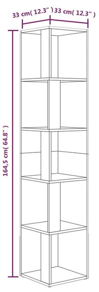 Γωνιακό Έπιπλο Γκρι Sonoma 33x33x164,5 εκ. από Επεξεργ. Ξύλο - Γκρι