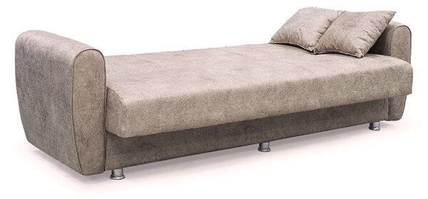 ELVA LIGHT BROWN ΥΦΑΣΜΑ 3ΘΕΣΙΟΣ ΚΑΝΑΠΕΣ/ΚΡΕΒΑΤΙ ΜΕ ΑΠΟΘ.ΧΩΡΟ