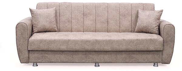 ELVA LIGHT BROWN ΥΦΑΣΜΑ 3ΘΕΣΙΟΣ ΚΑΝΑΠΕΣ/ΚΡΕΒΑΤΙ ΜΕ ΑΠΟΘ.ΧΩΡΟ