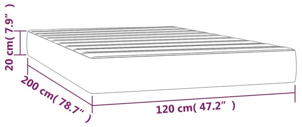 Στρώμα με Pocket Springs Μαύρο 120x200x20 εκ. Βελούδινο - Μαύρο