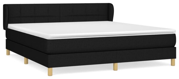 VidaXL Κρεβάτι Boxspring με Στρώμα Μαύρο 160x200 εκ. Υφασμάτινο