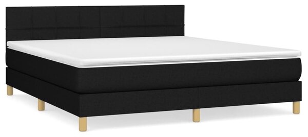 VidaXL Κρεβάτι Boxspring με Στρώμα Μαύρο 160x200 εκ. Υφασμάτινο