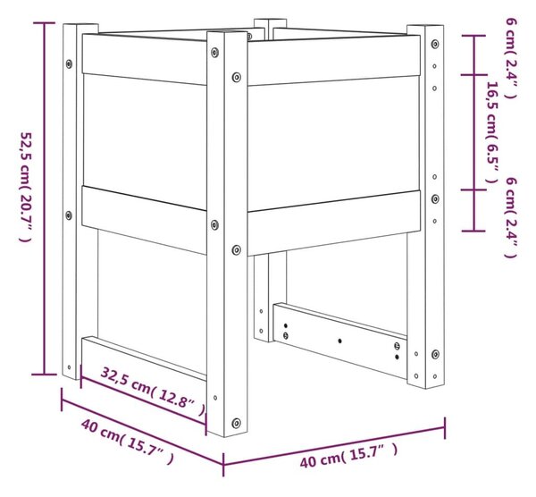 Ζαρντινιέρες 2 τεμ. Μελί 40x40x52,5 εκ. από Μασίφ Ξύλο Πεύκου - Καφέ