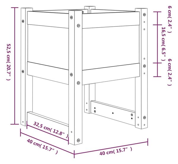 Ζαρντινιέρες 2 τεμ. 40 x 40 x 52,5 εκ. από Μασίφ Ξύλο Πεύκου - Καφέ