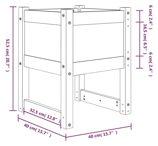 Ζαρντινιέρες 2 τεμ. Γκρι 40x40x52,5 εκ. από Μασίφ Ξύλο Πεύκου - Γκρι