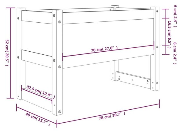 Ζαρντινιέρα Μαύρο 78x40x52 εκ. από Μασίφ Ξύλο Πεύκου - Μαύρο