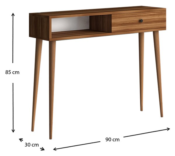 ΚΟΝΣΟΛΑ ΜΕΛΑΜΙΝΗΣ NAPOLI MEGAPAP ΧΡΩΜΑ ΚΑΡΥΔΙ 90X29X88ΕΚ