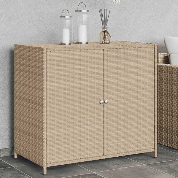 VidaXL Ντουλάπι Αποθήκευσης Κήπου Beige 83x45x76 εκ. Συνθετικό Ρατάν