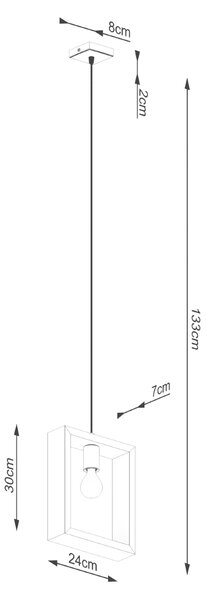 Sollux Κρεμαστό φωτιστικό ARIES wenge,ατσάλι/ξύλο,Ε27 1xmax 15W LED