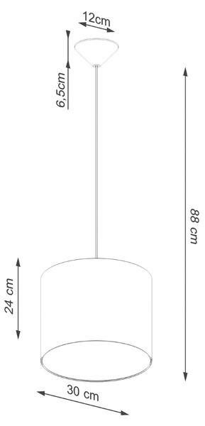 Sollux Κρεμαστό Φωτιστικό NOVA 30 λευκό,Ύφασμα/PVC,E27 1xmax 15W LED