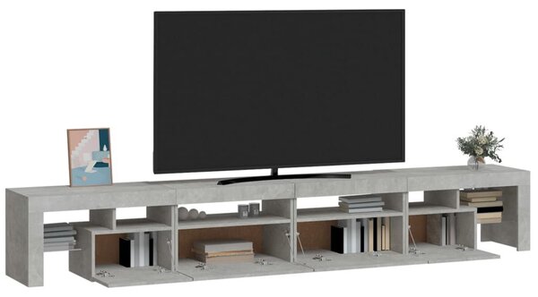 Έπιπλο Τηλεόρασης με LED Γκρι Σκυροδέματος 260x36,5x40 εκ. - Γκρι