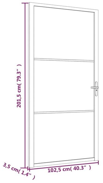 Εσωτερική Πόρτα 102,5x201,5 εκ. Λευκή ESG Γυαλί και Αλουμίνιο - Λευκό