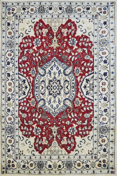 Χειροποίητο Χαλί Persian Nain Wool-Silk 197Χ117