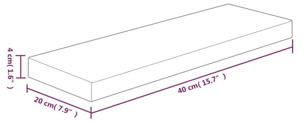 Ράφι 40x20x4 εκ. από Ακατέργαστο Μασίφ Ξύλο Δρυός - Καφέ