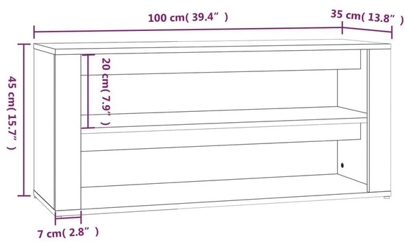 Παπουτσοθήκη Γυαλιστερή Λευκή 100x35x45 εκ. Επεξεργασμένο Ξύλο - Λευκό