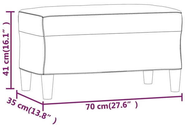 Πάγκος Σκούρο Γκρι 70 x 35 x 41 εκ. Υφασμάτινος - Γκρι