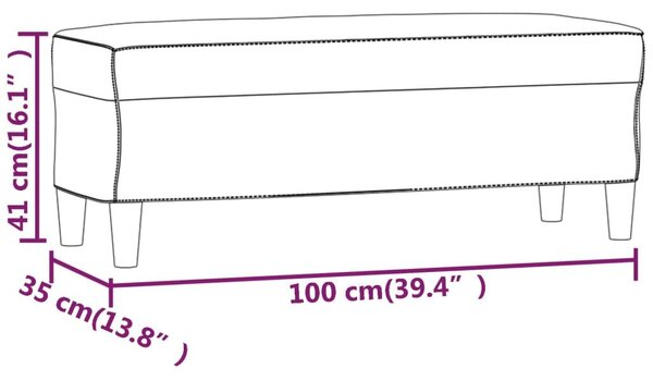 Πάγκος Ροζ 100x35x41 εκ. Βελούδινος - Ροζ