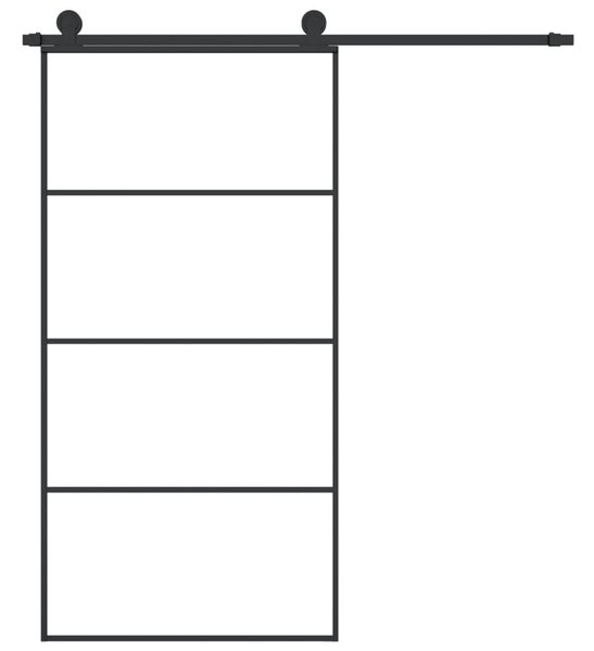 Συρόμενη Πόρτα με Μηχανισμό 102,5x205 εκ. Γυαλί ESG & Αλουμίνιο - Μαύρο